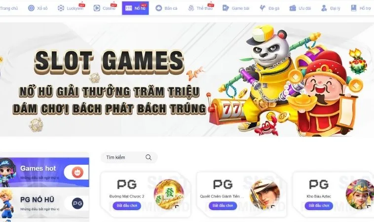 Sảnh nổ hũ 123WIN thiết kế giao diện đẹp, ấn tượng