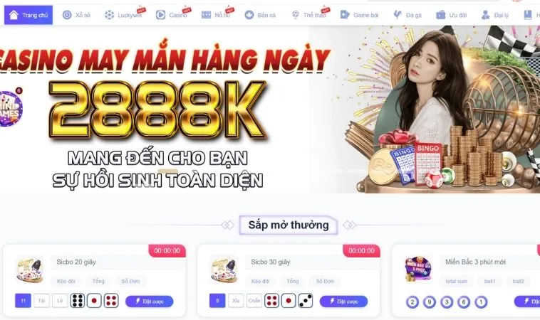 Giao diện trang chủ nhà cái 123WIN